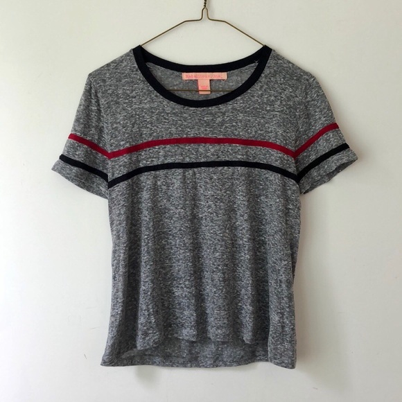 Rebellious One Tops - Rebellious One Striped Varsity Ringer Tee
